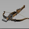 Traditional Handmade Wooden Crossbow With Metal Fittings And Bowstring Structure