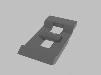 Gray 3D Mechanical Component Model With Rectangular Base And Central Groove Structure 3d model