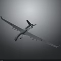 Gray Drone With Long Wing Multiple Mounting Points Streamlined Body And 3D Rendered Background 3d model