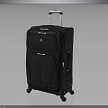 Durable Black Travel Suitcase With Telescopic Handle And Rolling Wheels 3d model