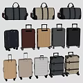 Various Colored Travel Luggage Including Wheeled Suitcases And Duffel Bags