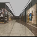 Shopping Mall Lobby With Glass Elevator Staircases And Modern Lighting Design