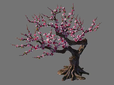 Homemade Pink Blossom Tree Inspired Pastry With Flaky Layers And Sweet Fragrant Filling 3d model