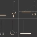 Modern Pendant Chandeliers With Ring Bar Design And Metal Frame For Interior Lighting