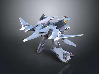 Game Movie Character Silver Mecha With Transformable Wings And Mechanical Legs 3d model