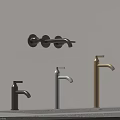 Different Colored Faucets In Various Styles Wall Mounted And Countertop