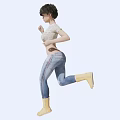 Woman In White Cropped Knit Top And Ripped Jeans With Yellow Boots Casual Style