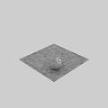 Gray Square Floor Tiles With Sphere Featuring Geometric Triangle Logo