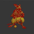 Anthropomorphic Rat 3D Character Model With Green Coat Scarf Yellow Bag Big Ears Standing Pose