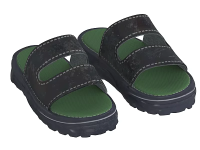 Slippers Shoes Sandals 3d model