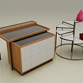 Shopping Mall Store With Wooden White Counter Black Metal Spiral Shelf And Pink Red Handbags