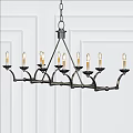 Classic Multi Arm Chandelier With Metal Frame And Candle Shaped Bulbs For White Wall Interior