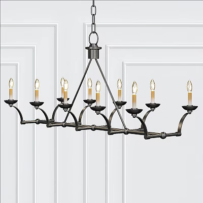 Classic Multi Arm Chandelier With Metal Frame And Candle Shaped Bulbs For White Wall Interior 3d model