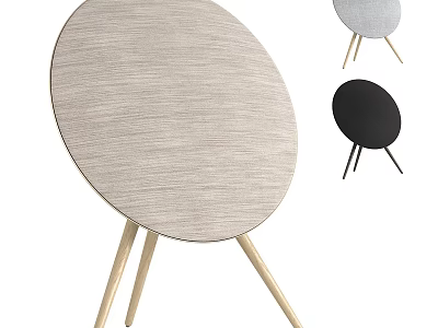 Sleek Modern Headphone Speaker Round Fabric Cover Design With Wooden Legs And Multiple Colors 3d model