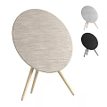 Sleek Modern Headphone Speaker Round Fabric Cover Design With Wooden Legs And Multiple Colors