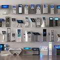 Modern Public Facilities Featuring Interactive Self Service Kiosks And Digital Screens