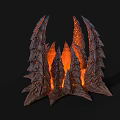 Detailed Glowing Lava Infused Rock Spikes With Fiery Orange Illumination
