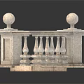 Elegant Classical Stone Balustrade With Ornate Columns And Spherical Finials