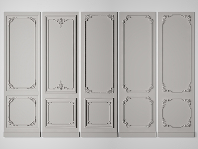 French Wall Panel Wall Panel Combination 3d model