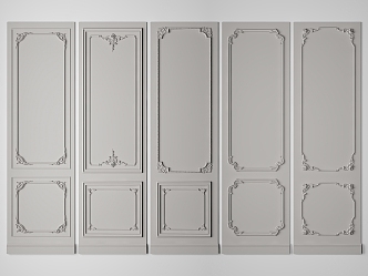 French Wall Panel Wall Panel Combination 3d model