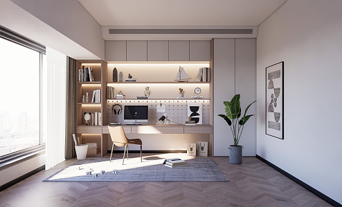 Modern Study Home Study 3d model