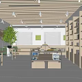 modern library 3d model