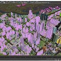 Aerial View Urban Planning With High Rise Buildings Roads River And Green Spaces