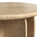 Modern Beige Side Table With Round Textured Tabletop And Curved Base 3d model