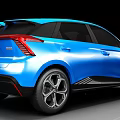 Blue Modern Electric Car With Sleek Front Design And Alloy Wheels