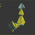 Yellow Game Movie Mechanical Character With Gray Accents And Robotic Structure Design