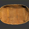 Handcrafted Orange Decorative Bowl Made From Natural Material With Woven Edges