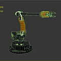 Automated Industrial Mechanical Arm With Orange Arm And Black Base Gripper