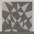 Modern Geometric Pattern Wall Decor With Textured Gray And White Design 3d model