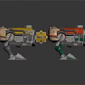 Futuristic Mechanical Creature With Multi Legged Metal Structure And Yellow Red Components