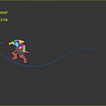 Dynamic Game Movie Character In Red Armor Swinging Rope Weapon On Dark Background
