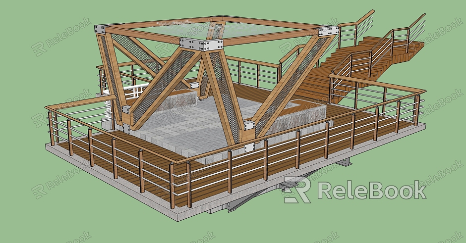 Modern Gazebo Outdoor Wooden Gazebo model