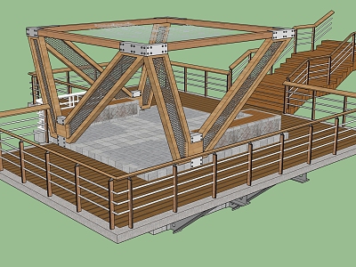 Modern Gazebo Outdoor Wooden Gazebo model