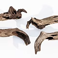 Natural Stone And Wood Decorative Elements With Organic Shapes And Textures