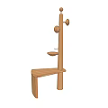 Modern Wooden Shoe Rack With Coat Hooks And Bench For Entryway