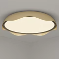 Modern Golden Frame Flush Mount Ceiling Light With Soft White Illumination 3d model
