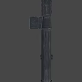 Military Tactical Long Barrel Rocket Launcher With Metal Construction Tripod Stand And Tactical Design