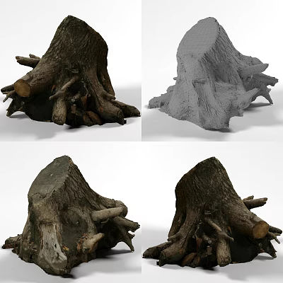 modern tree stump wood stump root 3d model modern tree stump wood stump root 3d model