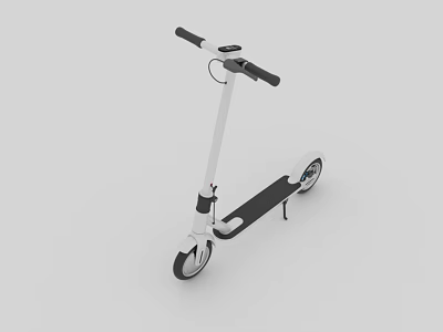 Modern Electric Scooter Sports Equipment With Black Handlebar White Deck And Two Wheels 3d model