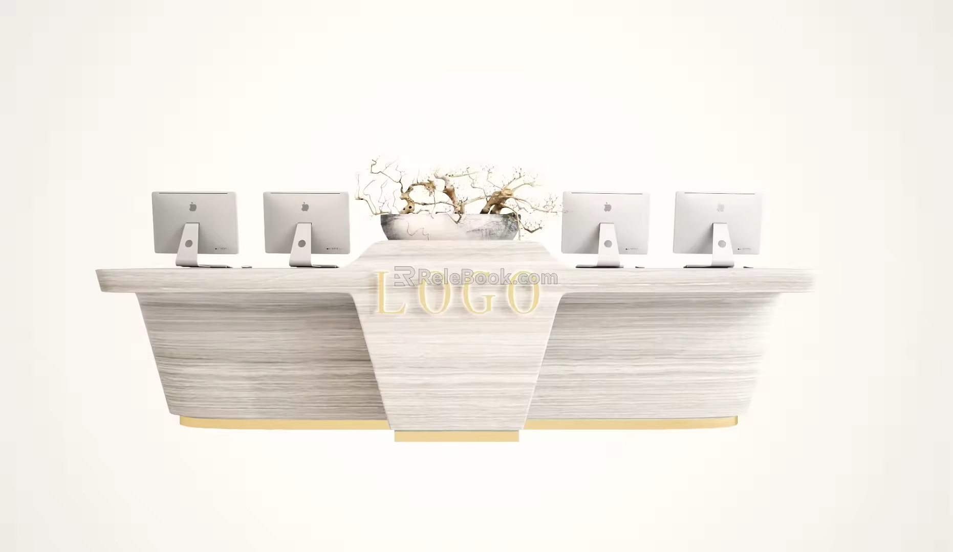 Modern reception desk front desk 3d model