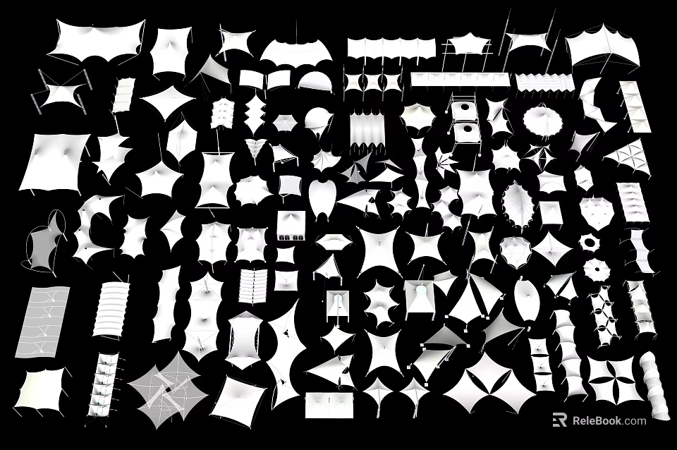 Modern Tensile Membrane Roof Design With Innovative Lightweight Structure And Durable Material 3d model 