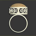 Gold Ring With Round Orange Gemstone And Intricate Filigree Design For Daily Wear