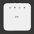 ZTE White Wireless Router With Wi-Fi Signal And Network Indicators