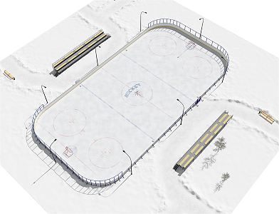 modern hockey rink 3d model