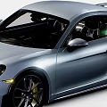 Silver Sports Car With Sleek Design Front Headlights And Alloy Wheels