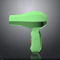 Green Low Poly Hair Dryer With Modern Stylish Design And Smooth Surface